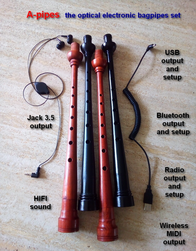 electronic bagpipes optical chanter a-pipes